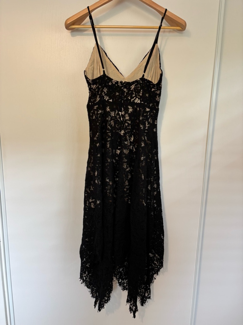 Lulus One Wish Black Lace Maxi Dress Size Small Asymetrical Feminine Romantic - Picture 3 of 8